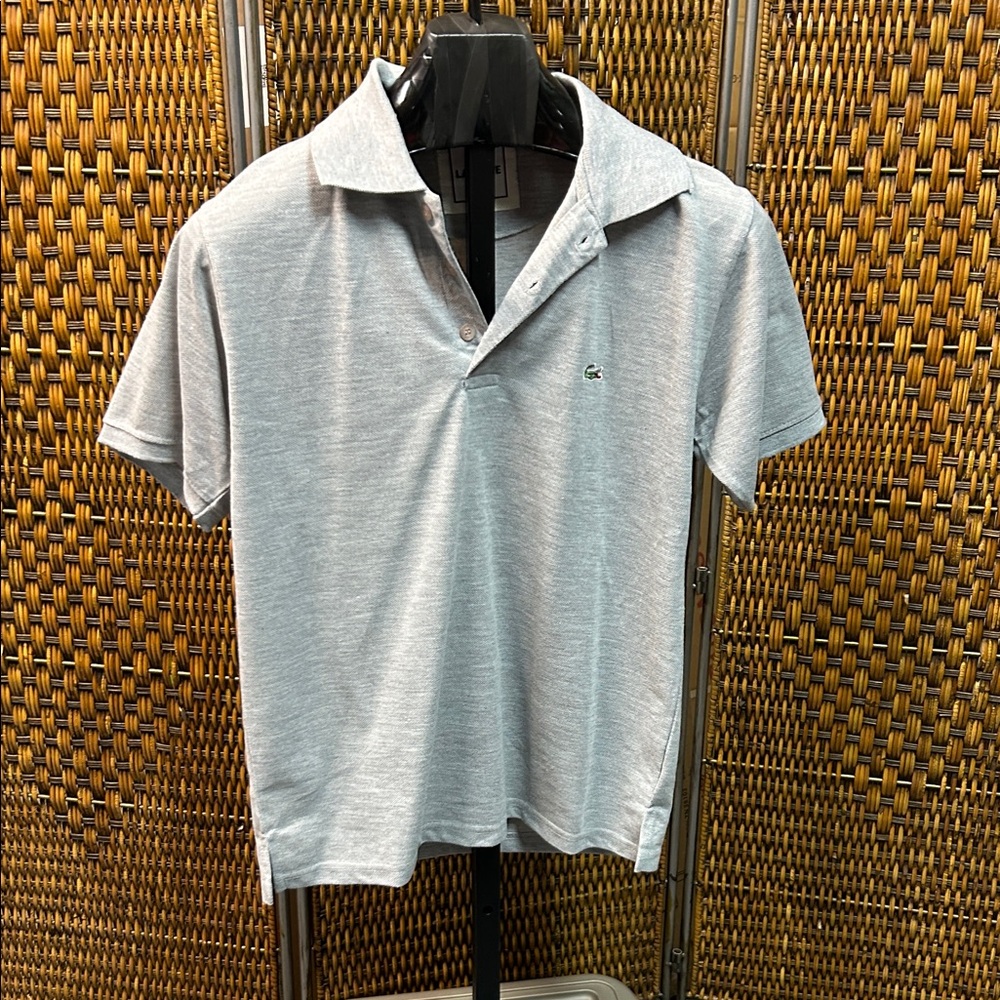 1641 Lacoste Men's Light Gray Polo Shirt Size Medium